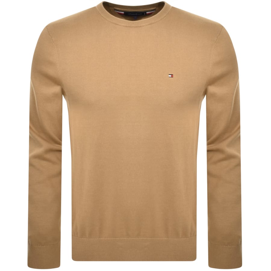 Brown crew neck jumper discount